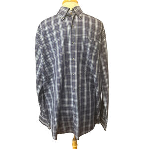 PETER MILLAR Casual Button Down Shirt XL Blue Plaid